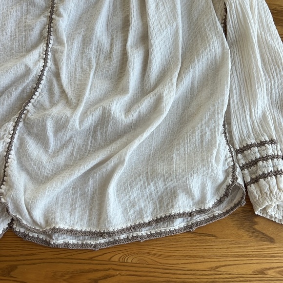 Sundance smocked peasant Boho shirt size L - Picture 5 of 14